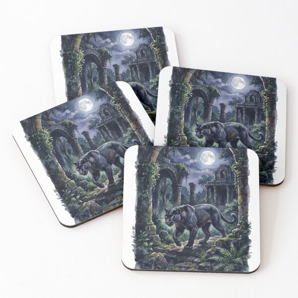 Item preview, Black Panther Stealth in Moonlit Jungle Ruins designed and sold by RubisLeaf.