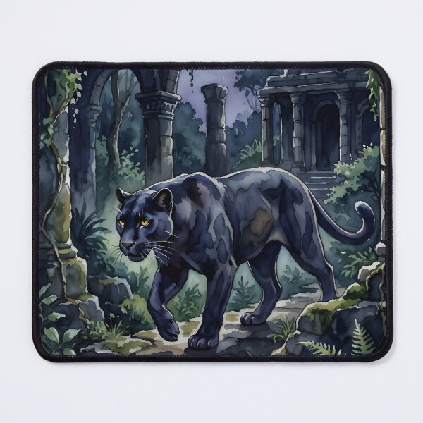 Item preview, Black Panther Stealth in Moonlit Jungle Ruins designed and sold by RubisLeaf.