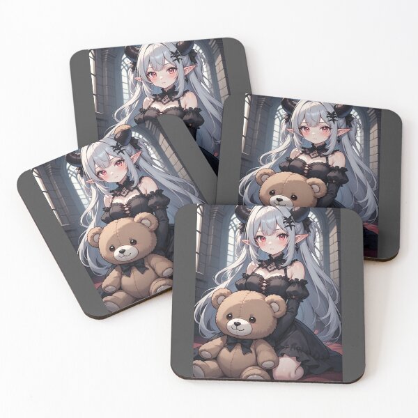 Item preview, Demon girl with teddy bear designed and sold by ArtsJulian.