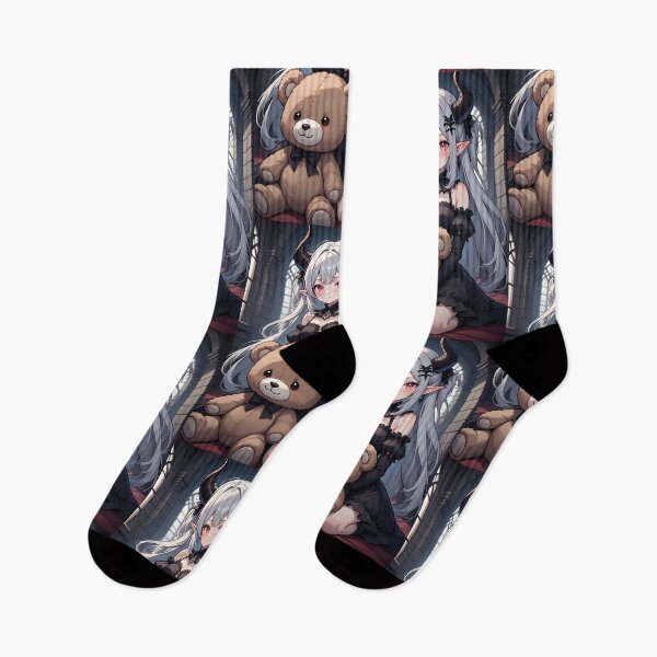 Item preview, Demon girl with teddy bear designed and sold by ArtsJulian.