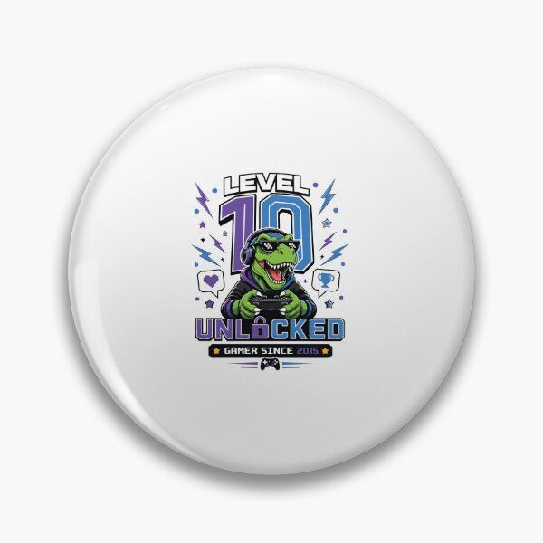 Item preview, Level 10 Unlocked Dinosaur Gamer 10th Birthday Boy Kids Gaming Gift designed and sold by kiralynstration.