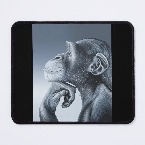Item preview, Thinking Chimpanzee Monochromatic Primate Art Illustration designed and sold by haitrieuic96.
