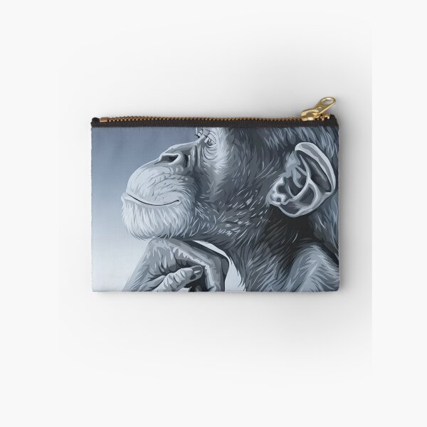 Item preview, Ilustración artística monocromática de un chimpancé pensativo. designed and sold by haitrieuic96.