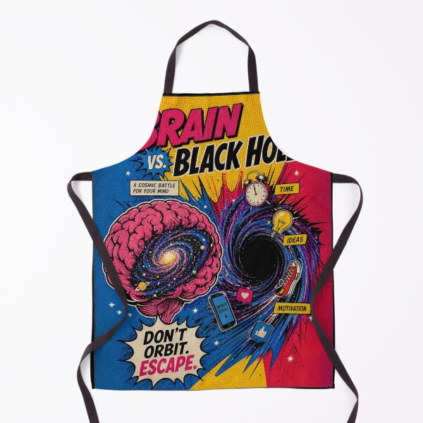Item preview, Brain vs Black Hole – Focus vs Distraction Infinite Scroll Design designed and sold by Bulografik.