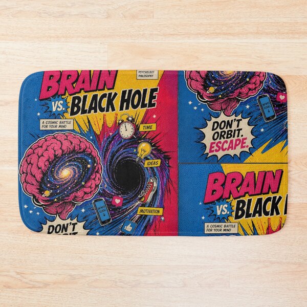 Item preview, Brain vs Black Hole – Focus vs Distraction Infinite Scroll Design designed and sold by Bulografik.