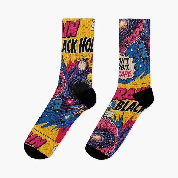 Item preview, Brain vs Black Hole – Focus vs Distraction Infinite Scroll Design designed and sold by Bulografik.