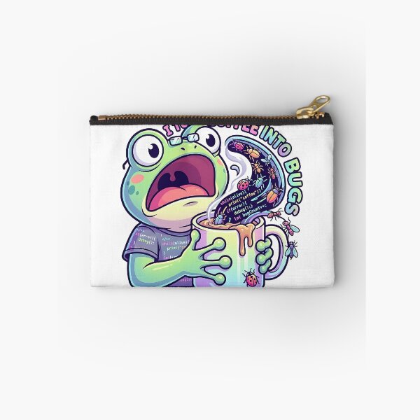 Item preview, Funny Frog “I Turn Coffee Into Bugs” Programmer Meme Design designed and sold by Urben Loop.