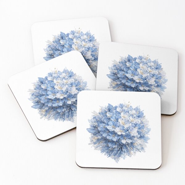 Item preview, Blue Hydrangea Abstract Floral Premium T-Shirt Design designed and sold by SoftMuse Designs.