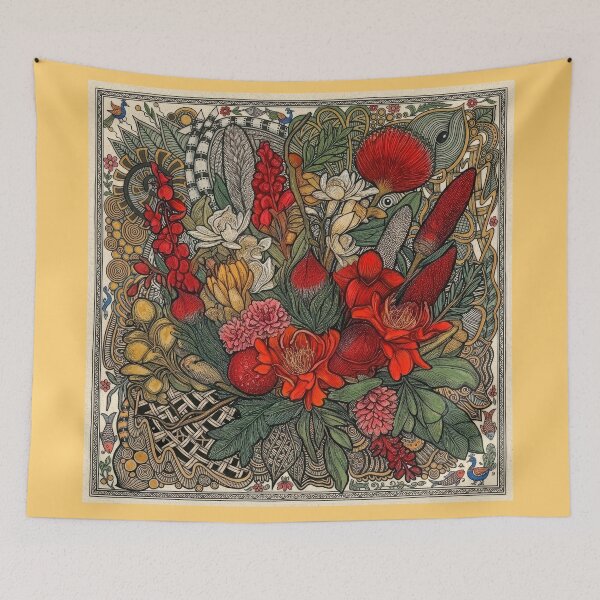 Item preview, Madhubani flowers designed and sold by andreisky.