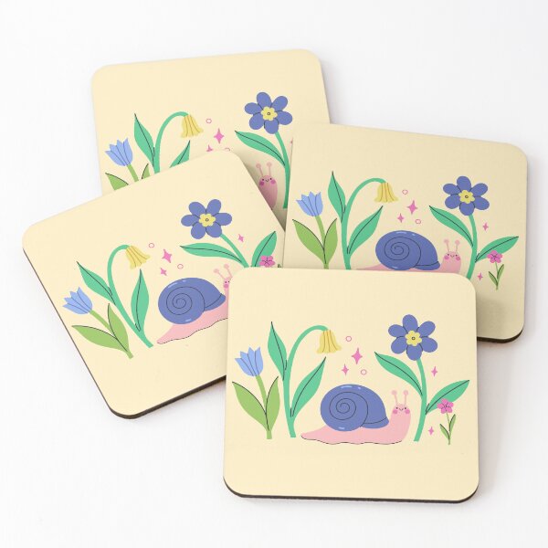 Item preview, cute snails, butterflies, and flowers designed and sold by burbura.