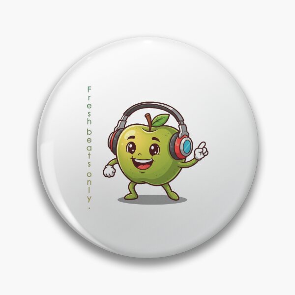Item preview, Fresh Beats Only – Dancing Apple with Headphones designed and sold by Herzbaumatelier.
