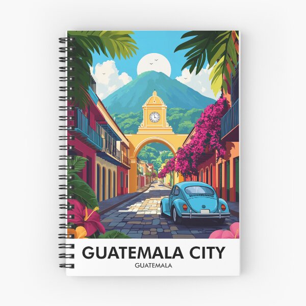 Item preview, Guatemala City Retro Travel Print designed and sold by HomeLivingCo.