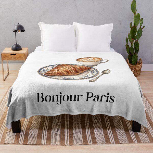 Item preview, Bonjour Paris - Elegant French Cafe Croissant & Coffee designed and sold by TheCuriousPawn.