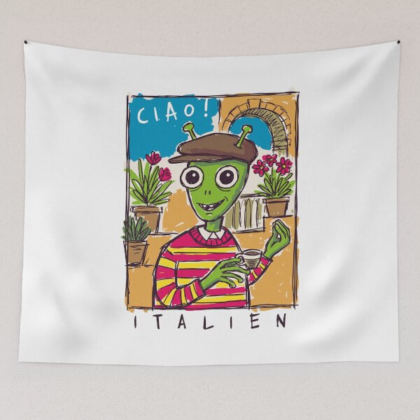 Item preview, Italien Alien Tourist Sipping Espresso in Italy designed and sold by sXe-art.