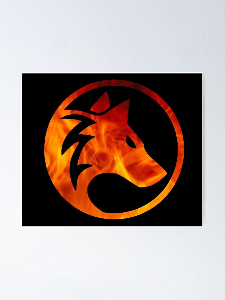 Wolf Logo Feuer Poster Von Etherealartwork Redbubble