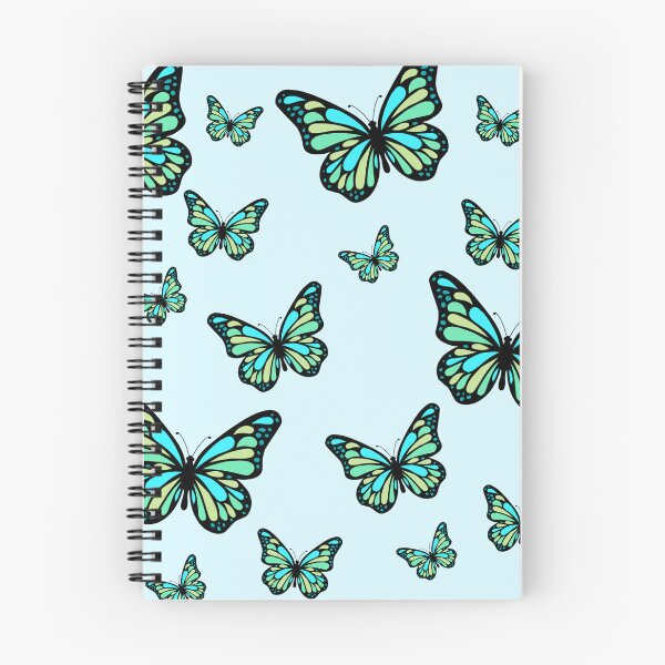 Artikelvorschau, Notizbuch mit ruhigem, türkisfarbenem Schmetterling | Minimalistischer, ästhetischer Notizbuchumschlag entworfen und verkauft von plottwistco.