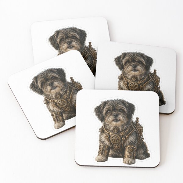 Item preview, Steampunk Shih Tzu Maltese Cross Sticker - Mechanical Shih Tzu Maltese Cross Art - Cute Shih Tzu designed and sold by Altered Art By Steve.