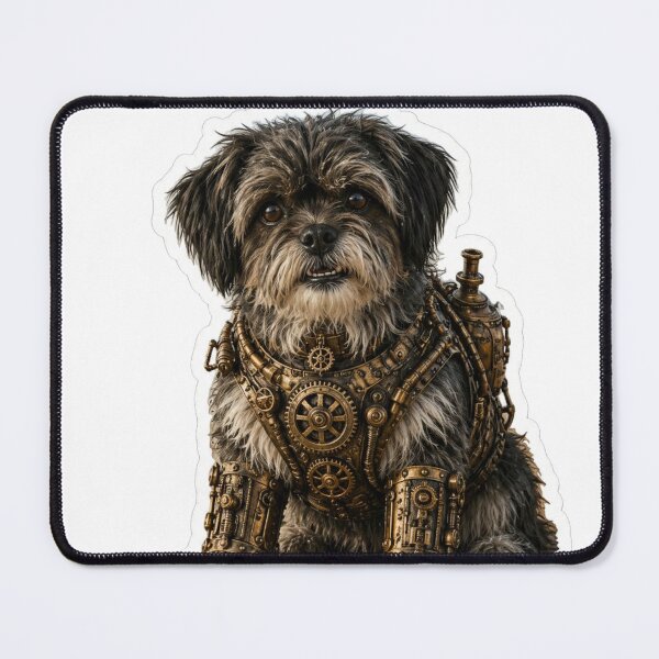 Item preview, Steampunk Shih Tzu Maltese Cross Sticker - Mechanical Shih Tzu Maltese Cross Art - Cute Shih Tzu designed and sold by Altered Art By Steve.