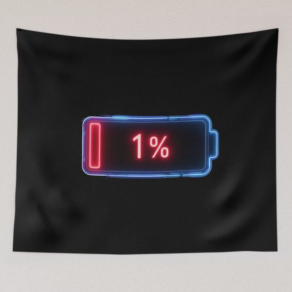 Item preview, Aesthetic Red Neon Battery Low Social Energy designed and sold by Digital Design Art.