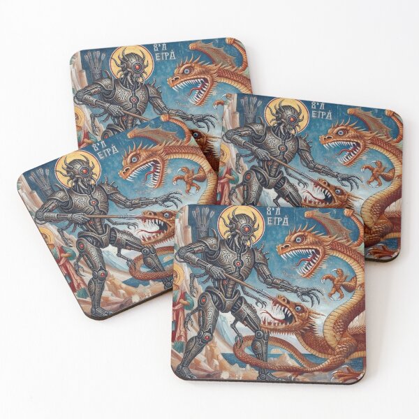 Item preview, Byzantine Cyber Knight vs Dragon designed and sold by FlatlineArtCo.