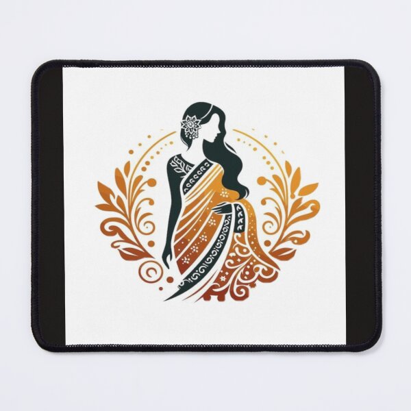 Item preview, Modern Grace Traditional Saree Artwork  designed and sold by NivyasArtistry.