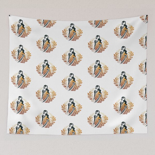 Item preview, Modern Grace Traditional Saree Artwork  designed and sold by NivyasArtistry.