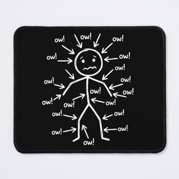 Item preview, Funny Full Body Pain Ow Meme Stick Figure Shirt designed and sold by ArcaneArtistry.