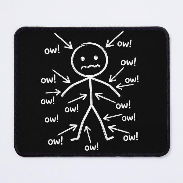 Item preview, Funny All Over Body Pain Stick Figure Ow Ow Shirt designed and sold by ArcaneArtistry.
