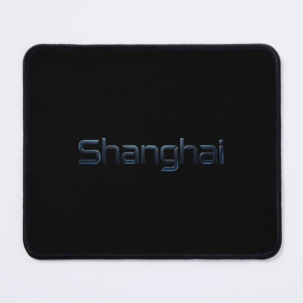 Item preview, Shanghai Futuristic Metallic Blue Typography Art designed and sold by artlife4.