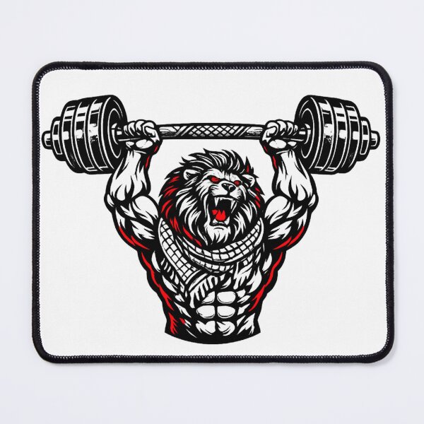 Item preview, Keffiyeh Lion Powerlifter – Arab Gym Sticker Strength Pride designed and sold by asmaqa.