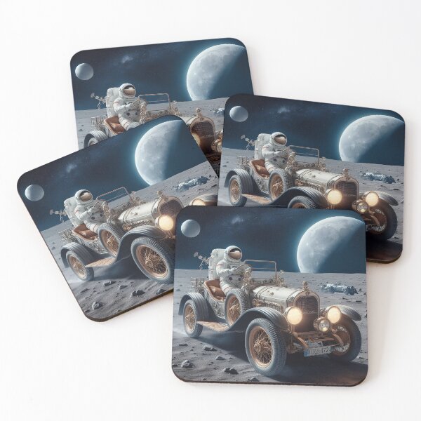 Item preview, Moon Cruise — Vintage Drive Across the Lunar Surface designed and sold by FlatlineArtCo.