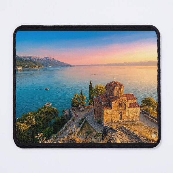 Item preview, Lake Ohrid Serenity - Saint John at Kaneo designed and sold by FlatlineArtCo.