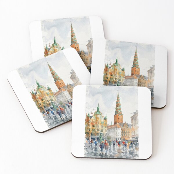 Item preview, Copenhagen Amagertorv Watercolor designed and sold by caracatita75.