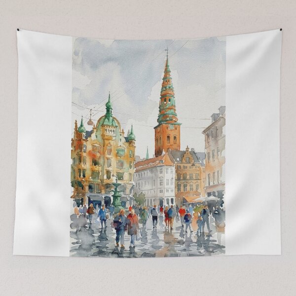 Item preview, Copenhagen Amagertorv Watercolor designed and sold by caracatita75.
