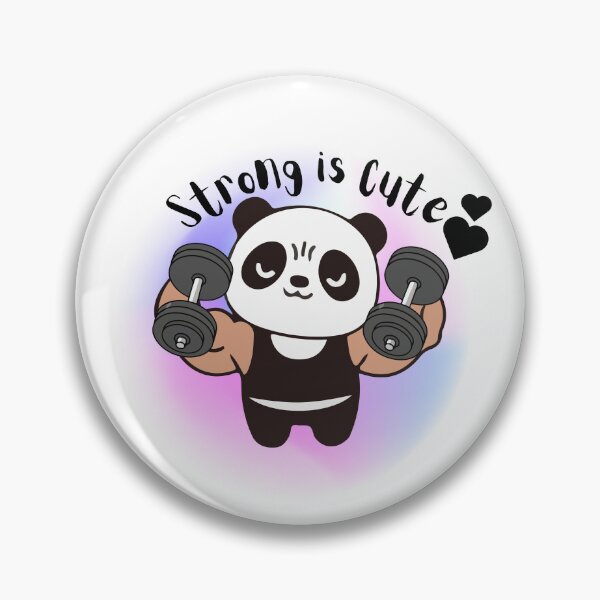 Item preview, Strong is Cute Panda Gym Workout Design, Cute Fitness Motivation Quote T-Shirt  designed and sold by Palette _Vibes.