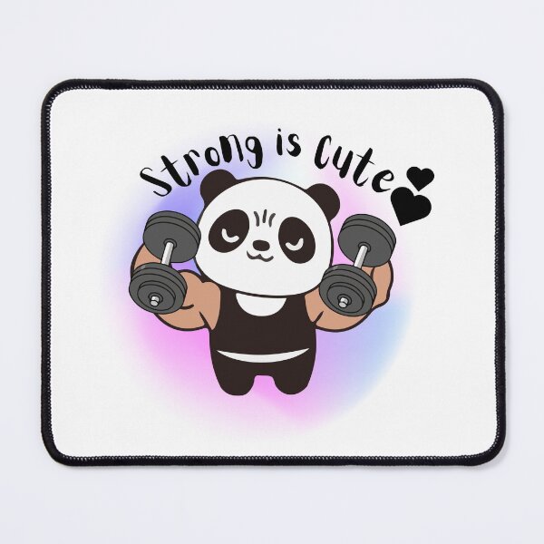 Item preview, Strong is Cute Panda Gym Workout Design, Cute Fitness Motivation Quote T-Shirt  designed and sold by Palette-Vibes.