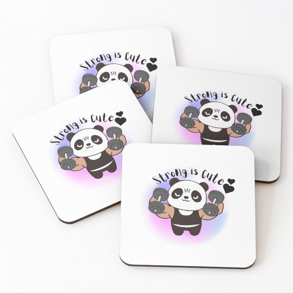 Item preview, Strong is Cute Panda Gym Workout Design, Cute Fitness Motivation Quote T-Shirt  designed and sold by Palette _Vibes.