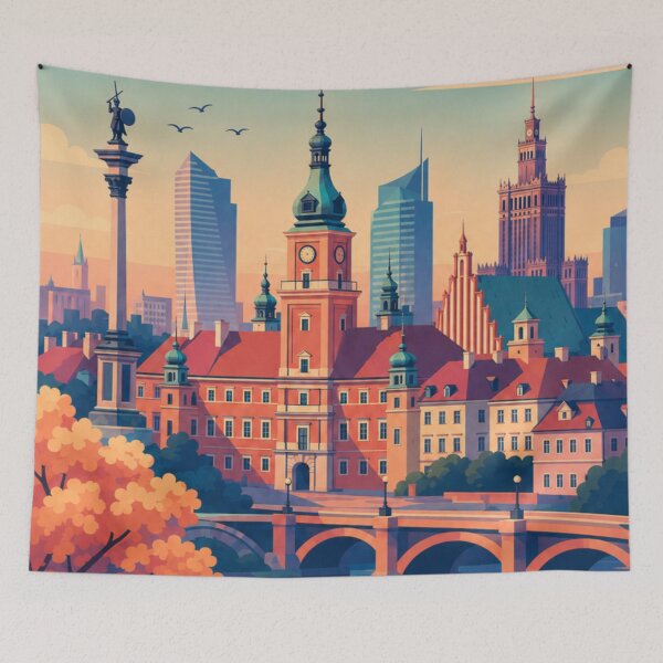 Item preview, Warsaw Poland Travel Poster  designed and sold by MatthewHeights.