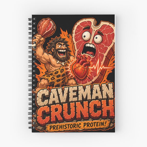 Item preview, Caveman Crunch: Funny Prehistoric Protein Cartoon designed and sold by Highwayman1975.