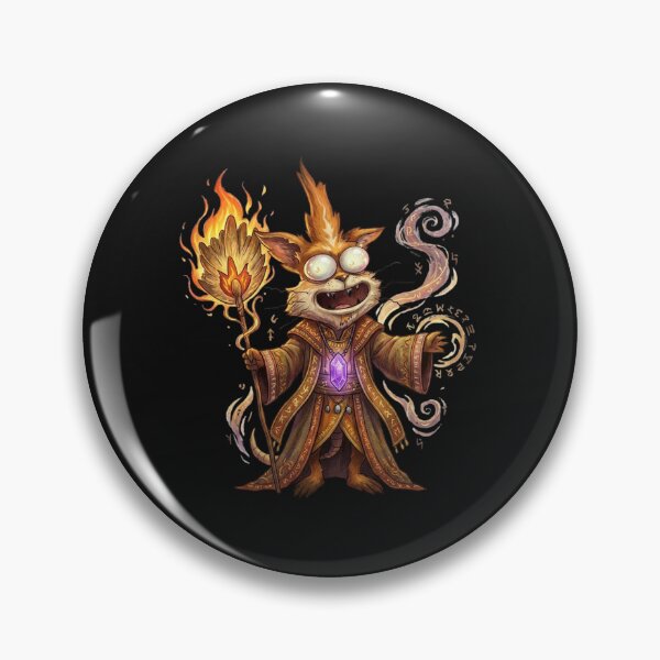 Item preview, Mischievous Magical Cat Wizard with Fiery Staff designed and sold by phamso99999.