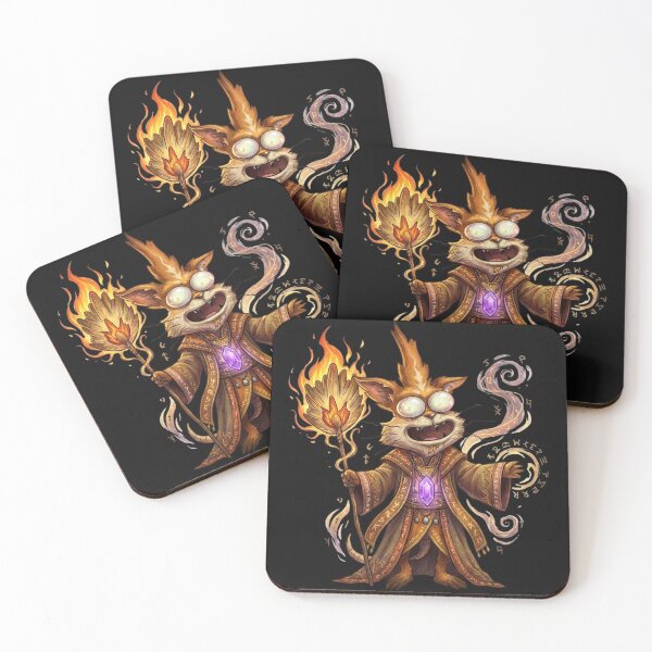 Item preview, Mischievous Magical Cat Wizard with Fiery Staff designed and sold by phamso99999.