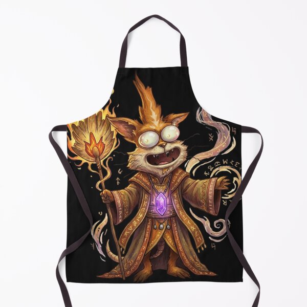 Item preview, Mischievous Magical Cat Wizard with Fiery Staff designed and sold by phamso99999.