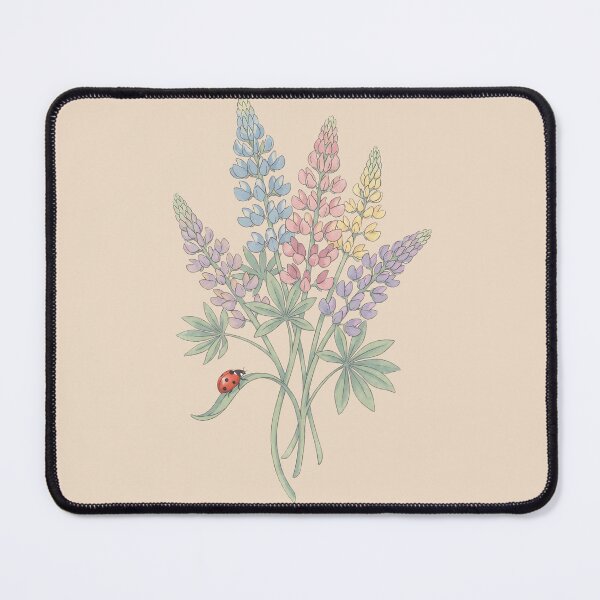 Item preview, Pastel Lupine Wildflowers with Ladybug Botanical Art designed and sold by MythicCotton.