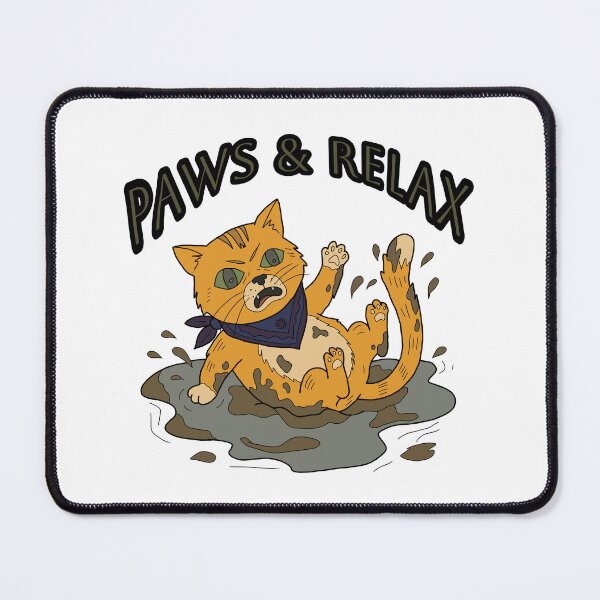 Item preview, Clumsy Ginger Cat Mud Puddle Folk Art Illustration  designed and sold by LeshanArt.