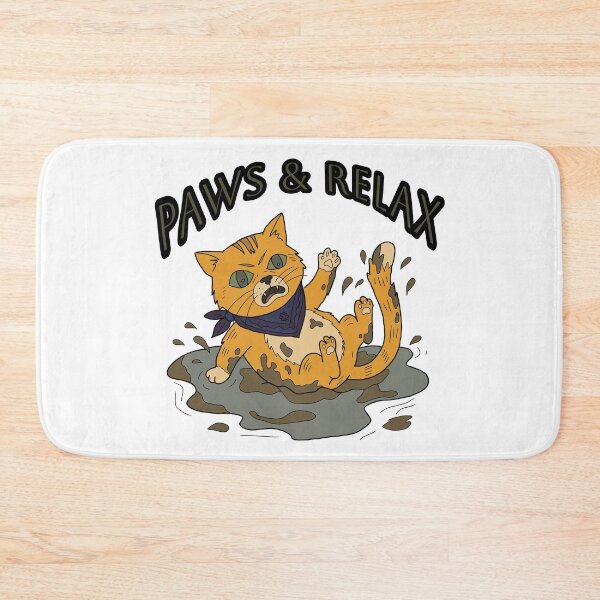 Item preview, Clumsy Ginger Cat in a Mud Puddle – Funny Animal Folk Art designed and sold by LeshanArt.