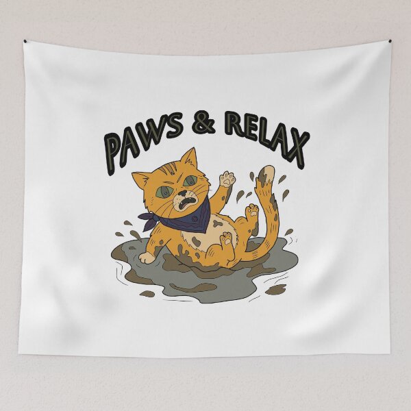 Item preview, Clumsy Ginger Cat Mud Puddle Folk Art Illustration  designed and sold by LeshanArt.