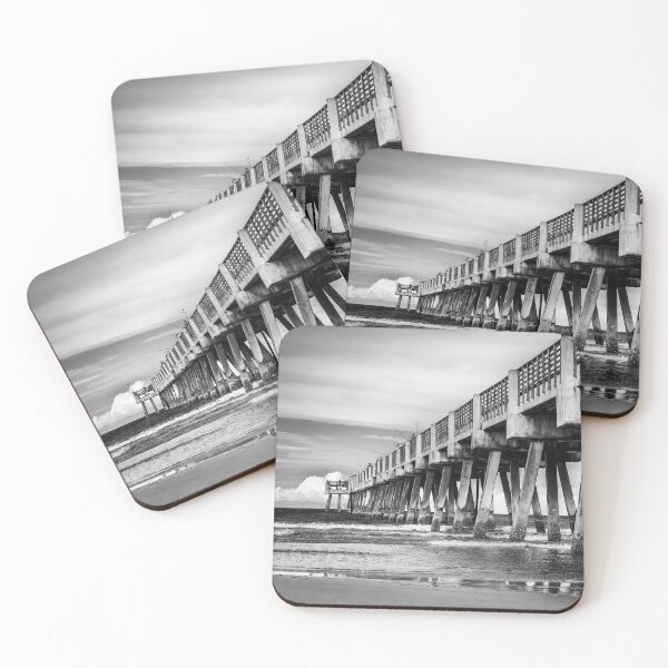 Item preview, The Old Jacksonville Beach Pier In Black and White designed and sold by Kay Brewer.