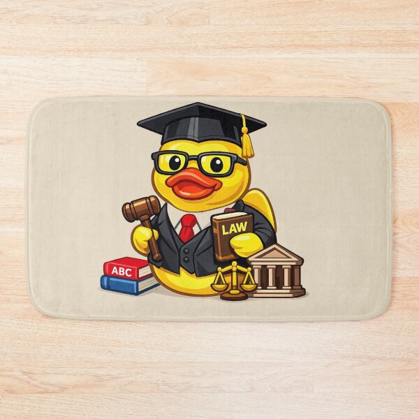 Item preview, Funny Lawyer Rubber Duck Cartoon Attorney Duck designed and sold by BROHLine Studio.
