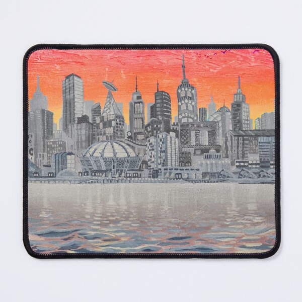 Item preview, London Skyline Sunset Print, Modern Cityscape Wall Art, Thames Southbank Painting, Pink Orange Sky Urban Decor designed and sold by Dominika Brodowska.