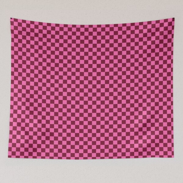 Item preview, Claret & hot pink small scale checkered designed and sold by Mint + Midnight.